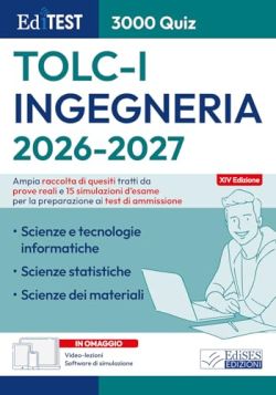 Copertina EdiTEST. Ingegneria. 3000 quiz. TOLC-I 2026-27. Con software di s...